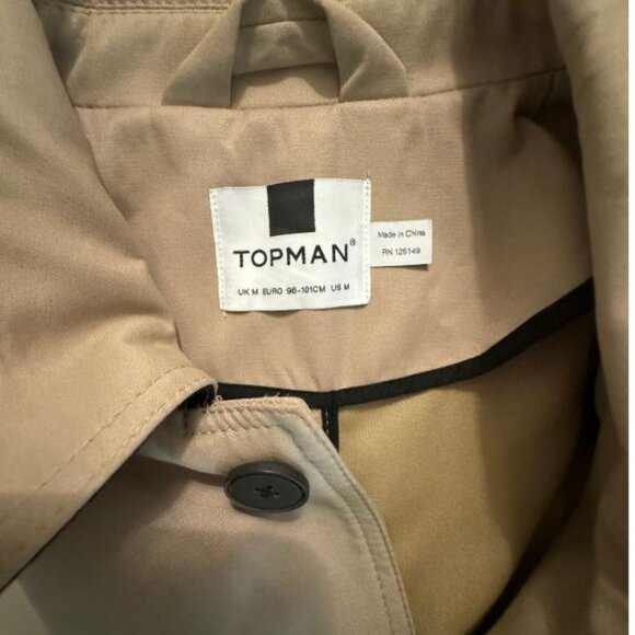Topman Men's Cream and Tan Coat - Picture 3 of 3